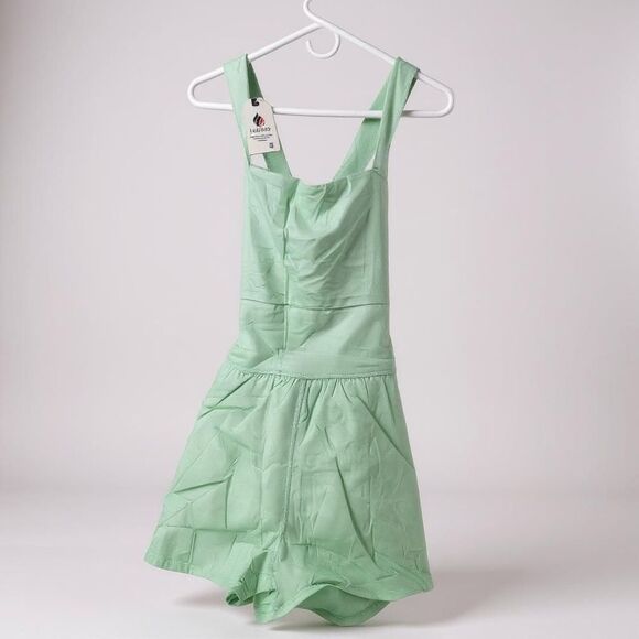 Laslulu Romper Jumpsuit Women Small Mint Cross Back Sleeveless Stretch - Picture 5 of 9